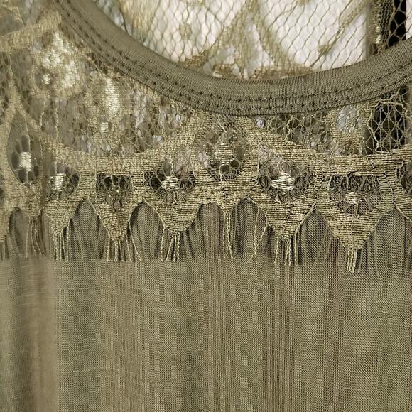 Daisy Fuentes Womens Green Lace‎ Sleeveless Lightweight Shark Bite Hem Dress Med - Picture 4 of 11